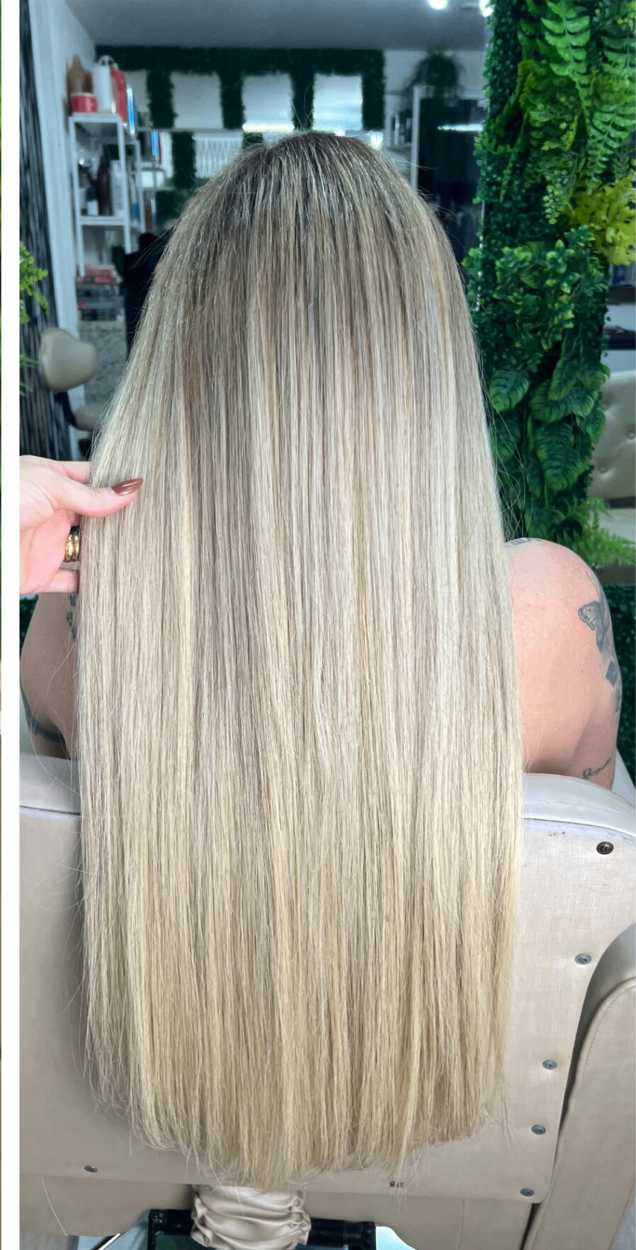 Depois do Alongamento Capilar realizado por Carol Sansi em São José-SC