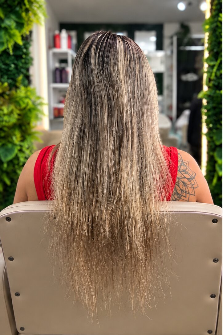 Antes do Mega Hair realizado por Carol Sansi em São José-SC