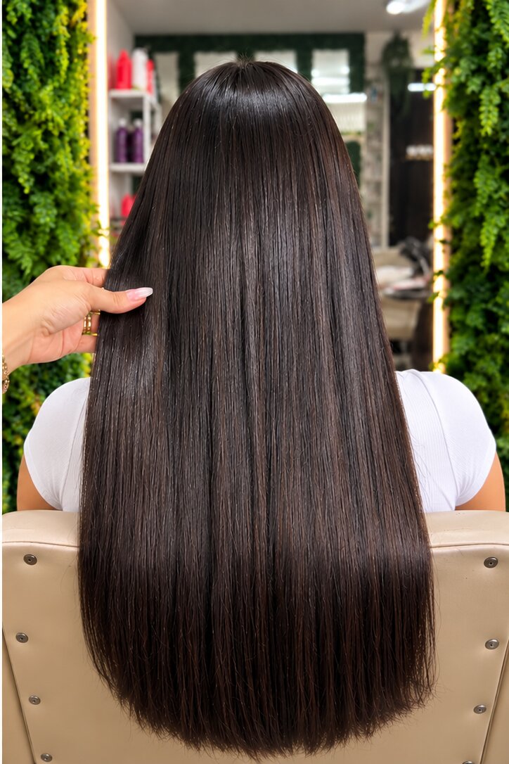 Depois do Mega Hair realizado por Carol Sansi em São José-SC